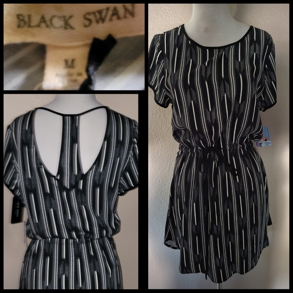 BLACK SWAN Drawstring Casual Dress NWT
